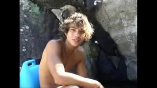 Brazilian surfer dude jerks off