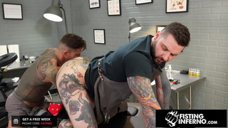 Beefy Tattooer Rosebuded By Jock Fist - Teddy Bryce, Archer Croft - FistingInferno