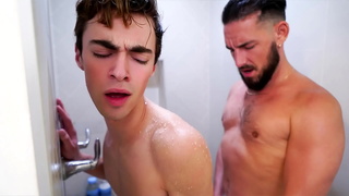 Derek Allen totally owns his own stepson Nick Floyd's cute little bubble butt! Stepdaddy eats up the boy's asshole and bangs him silly in the shower!